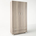 Ντουλάπα δίφυλλη σε χρώμα σταχτί 105x50x180