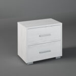 Κομοδίνο με 2 συρτάρια σε χρώμα λευκό ρουστίκ 50x34x48