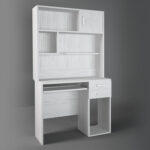 Γραφείο με εταζέρα σε χρώμα λευκό ρουστίκ 100x55x180