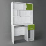 Γραφείο με εταζέρα σε χρώμα λευκό ρουστίκ-λαχανί 100x55x180