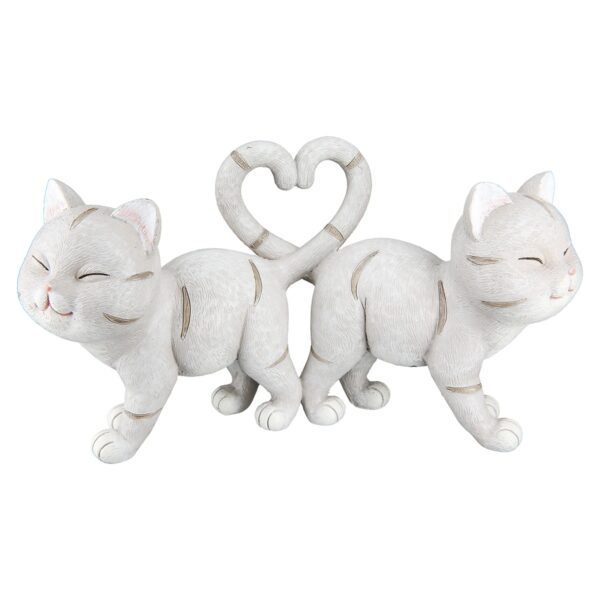 Φιγούρα Γάτα 'Kitten' Πολυρεζίνη Γκρι 7.5x20x11cm 2Τμχ
