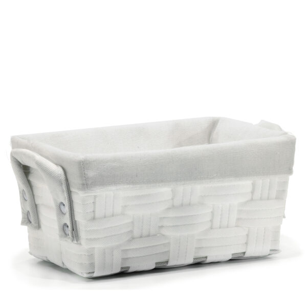Καλάθι Αποθήκευσης Λευκό Polyester 28x17x13cm