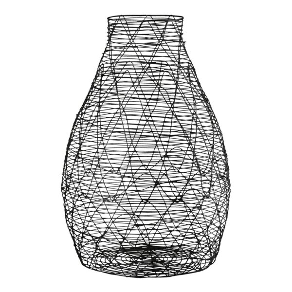 Βάζο Βολβώδες Μεταλλικό Μαύρο D17X26Cm D17X26Cm