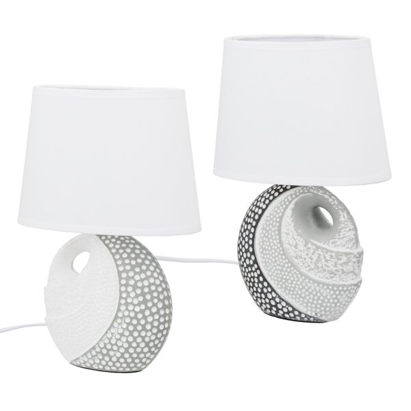 Επιτραπέζιο φωτιστικό Στρογγυλό Κεραμικό Γκρι Λευκό 2 Ποικιλία 20X12X29Cm 20X12X29Cm