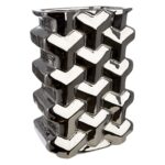 Βάζο Ορθογώνιο Κεραμικό Ασημί χρώμα 15X10X22Cm 15X10X22Cm - Image 2