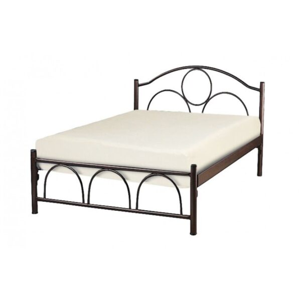 Κρεβάτι "Κύκλος"μεταλλικό μονό σε χρώμα καφέ 100x200