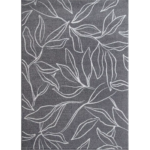 Χαλί "FAYNO" σε χρώμα γκρι με λευκά φύλλα 133x190