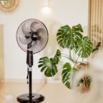 Ανεμιστήρας δαπέδου TURBO με ορθοστάτη τηλεχειριζόμενος σε μαύρο χρώμα 46” 80W