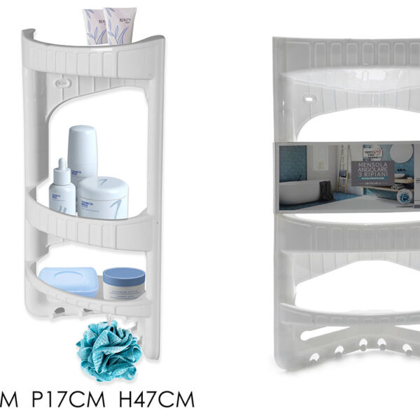 Πλαστική ραφιέρα μπάνιου γωνία 28x 17x 47 cm [77615426]