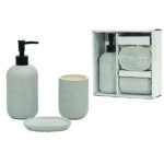 Σετ μπάνιου 3 τεμαχίων κεραμικό γκρι [77658602]