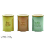 Τσίγκινο βάζο με μπαμπού καπάκι για καφέ-ζάχαρη-αλάτι [77725805]