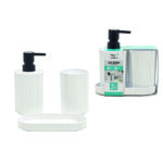 Σετ μπάνιου 3 τεμαχίων πλαστικό λευκό [77727450]