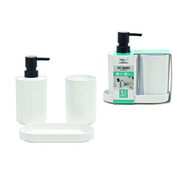 Σετ μπάνιου 3 τεμαχίων πλαστικό λευκό [77727450]
