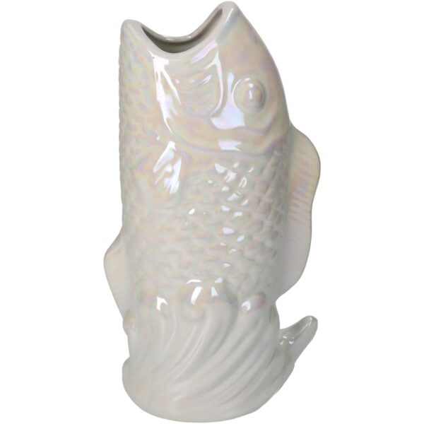 Βάζο ArteLibre Ψάρι Ιβουάρ Κεραμικό 15.5x10.5x28cm
