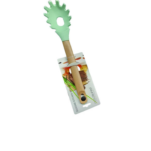 Κουτάλα μακαρονιών σιλικόνης με ξύλινη λαβή [00101568]