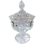 Γυάλινη φοντανιέρα με καπάκι και πόδι 10x10cm [00203209]