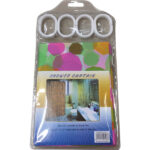 Σετ πλαστική κουρτίνα μπάνιου 180x180cm με κρίκους [00402517]