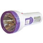 Πλαστικός επαναφορτιζόμενος φακός led 400mAh με 8 led στην λαβή [00600046]