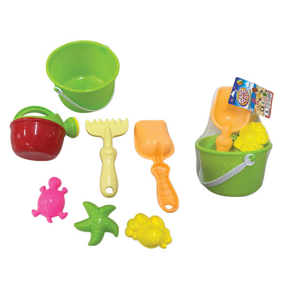 Σετ κουβαδάκι με 6 παιχνίδια παραλίας 25 x 15cm [10501665]