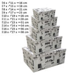 Σετ 10 χάρτινα παραλληλόγραμα κουτιά αποθήκευσης εφημερίδα [11401259]