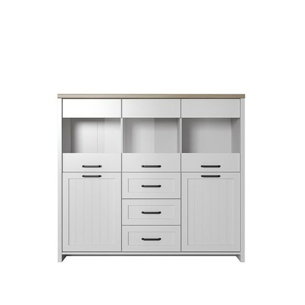 VERNE BAR 147.9x37.2x132.7cm Λευκό-Φυσικός Δρυς