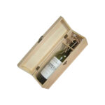 Ξύλινο αλουστράριστο κουτί για 1 φιάλη κρασί [20601235]