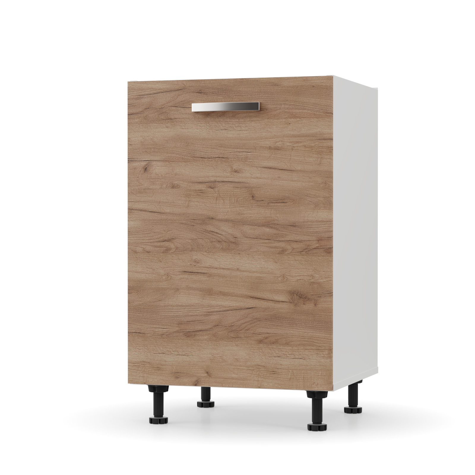 2222 CHARLOTΤE Κάτω Ντουλάπι 50x46.5x82cm με μεταλλικά χερούλια Χρυσό Δρυς - Image 1