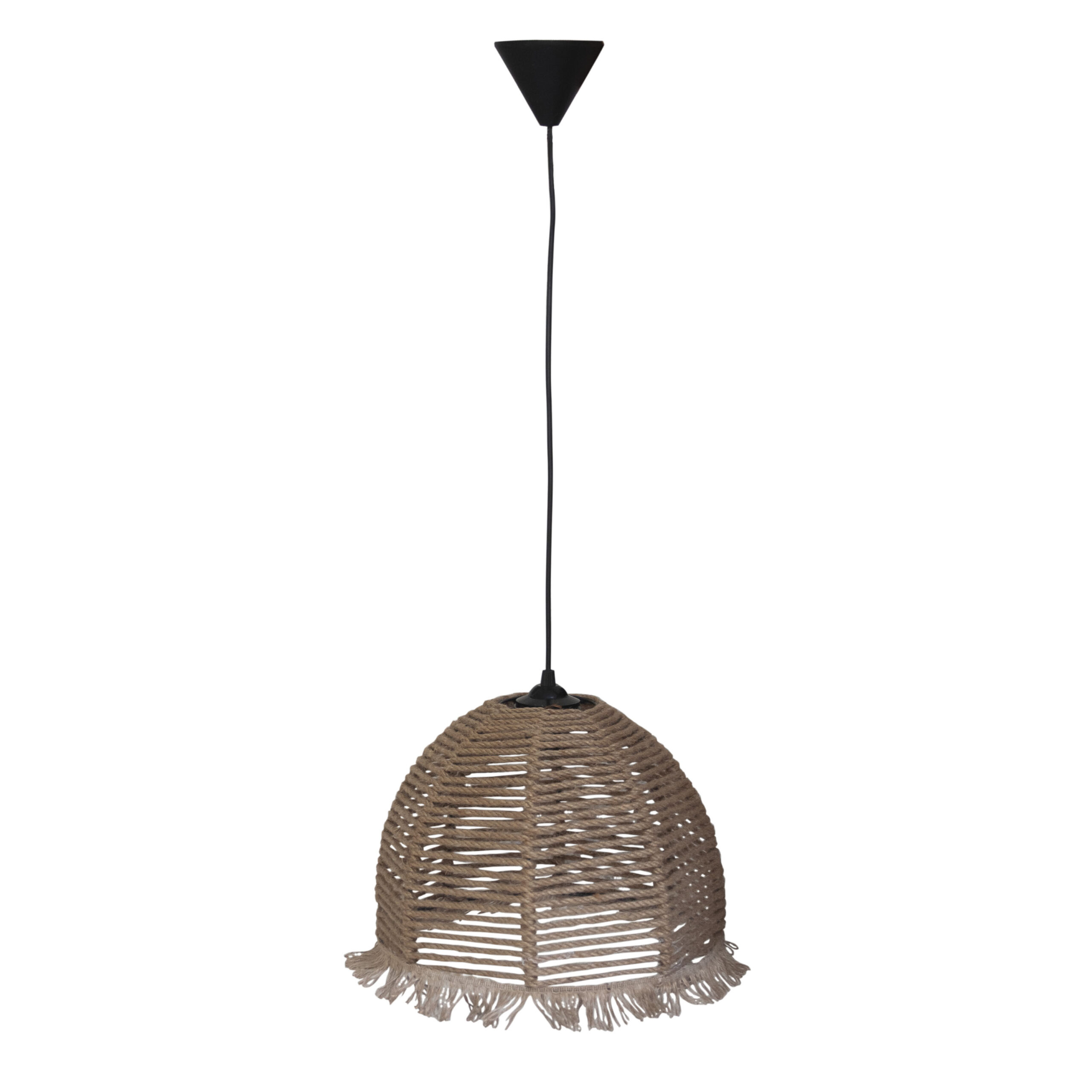 4218 Φωτιστικό Κρεμαστό Μονόφωτο Μαύρο-Φυσικό Ε27 Φ30x70cm - Image 1