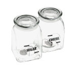 Βαζάκι γυάλινο με σχέδιο για καφέ - ζάχαρη 900ml [70701367]