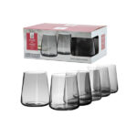 Σετ 6 ποτήρια 380cc γυάλινα, γκρι [77616100]