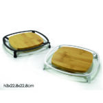 Σουπλά κατσαρόλας μεταλλικό με ξύλινη επιφάνεια [77727327]