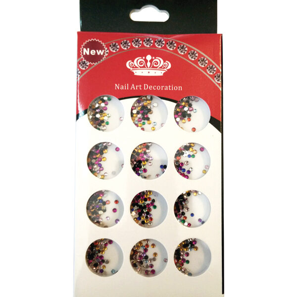 Κασετίνα με πολύχρωμα διακοσμητικά στρασάκια νυχιών [40502094]