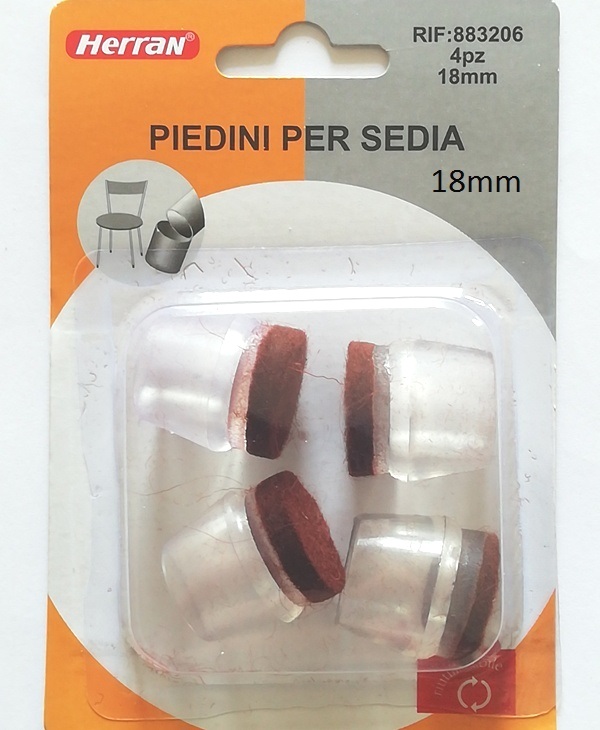 18mm_3dz7-6j Στρογγυλά προστατευτικά σιλικόνης με τσόχα για καρέκλες 18mm 4τμχ 883206 Herran HERRAN - Image 1