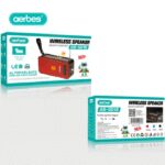Ηλιακό ασύρματο ηχείο και φακός Bluetooth κόκκινο AB-SD18 AERBES Aerbes