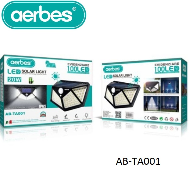 AB-TA001_100LED_20W_4_hhsr-tx Ηλιακό επιτοίχιο φωτιστικό 100 LED μαύρο 20W AB-TA001 AERBES Aerbes - Image 1