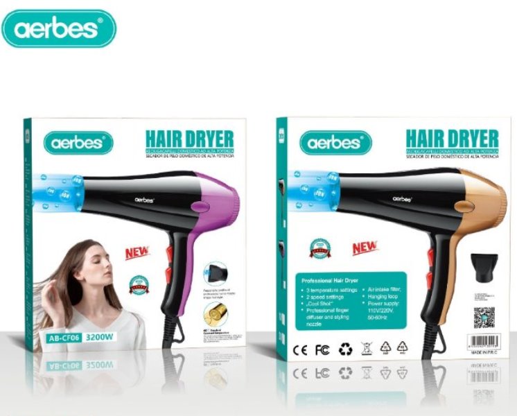 CF06_ats0-98 Σεσουάρ μαλλιών 3200W AB-CF06 Aerbes Aerbes - Image 1