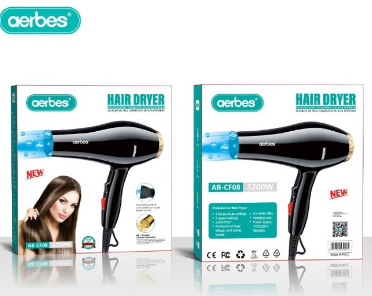 CF08_y1yj-ci Σεσουάρ μαλλιών 3200W AB-CF08 Aerbes Aerbes - Image 1