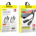 Αντάπτορας Lightning σε Lightning και 3.5mm μαύρος CL-73 AWEI AWEI