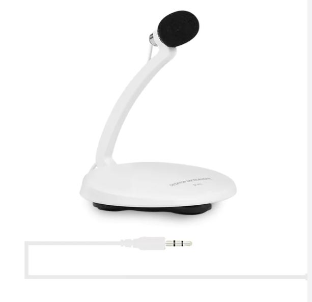 DESKTOP_TIE-CLIP_MIC_SF-911 Μικρόφωνο επιτραπέζιο με κλιπ γραβάτας SF-911 Λευκό OEM - Image 1