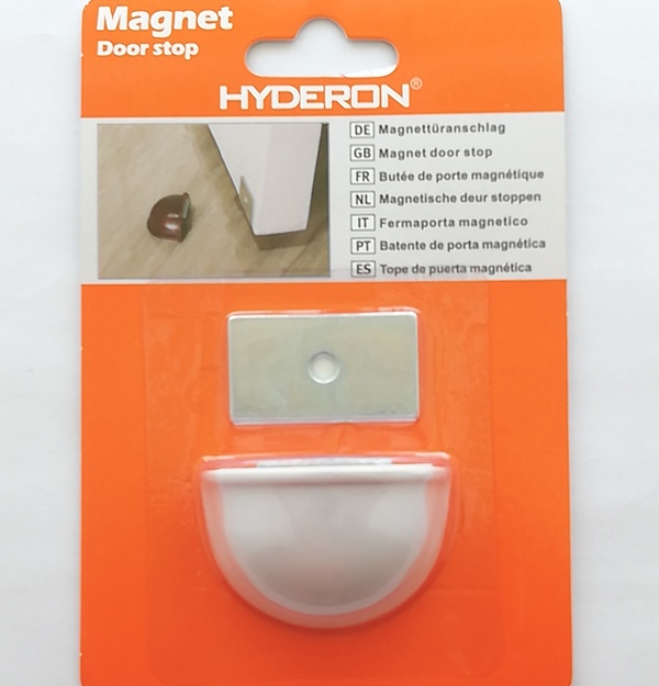 DOOR_MAGNET_WHITE_1 Αυτοκόλλητο μαγνητικό στοπ πόρτας λευκό HS-25500 HYDERON 8107 OEM - Image 1