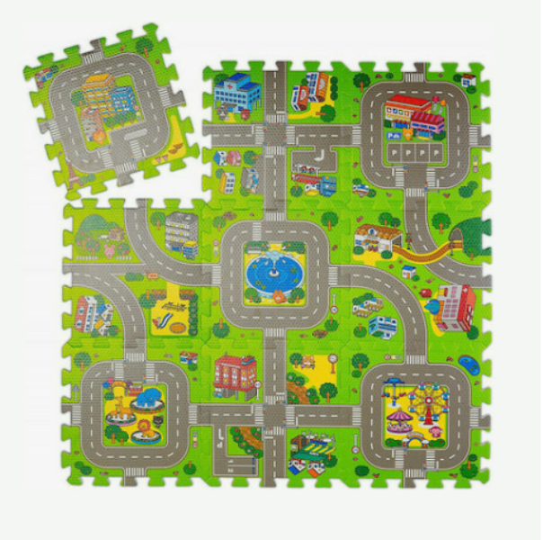 EVA_PUZZLE_8j88-x9 Παιδικό παζλ δαπέδου με δρόμους 9τμχ OEM - Image 1