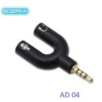 Αντάπτορας ήχου Jack 3.5mm AUX αρσενικό σε 2x3.5mm Jack θηλυκά μαύρο AD04 EZRA EZRA