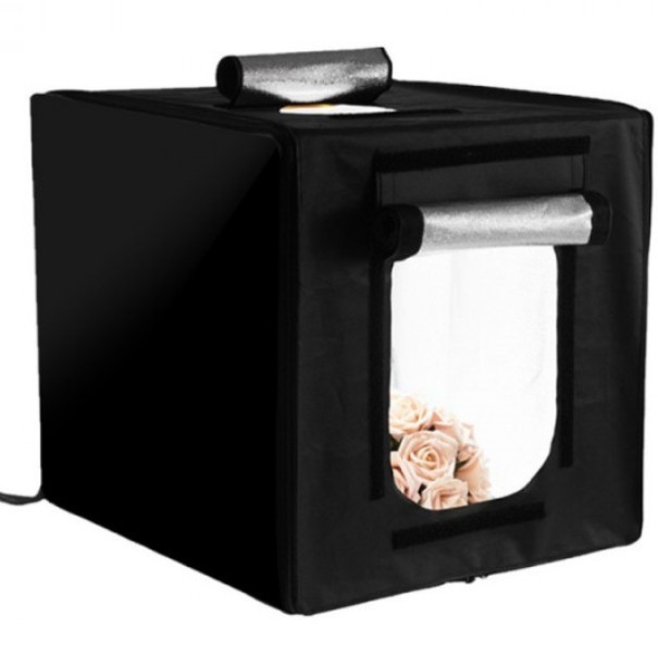 CREATOR: gd-jpeg v1.0 (using IJG JPEG v62), quality = 90 Φορητό αναδιπλούμενο φωτογραφικό στούντιο με φως LED και τριπλό φόντο 60 x 60x60cm 0436 OEM - Image 1