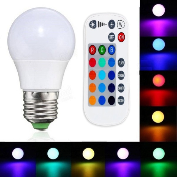 G45RGB-W__1_frjn-1j Στρογγυλή, λάμπα LED αλλαγής χρώματος A60RGB-W 8W E27 με τηλεχειριστήριο AIGOSTAR AIGOSTAR - Image 1