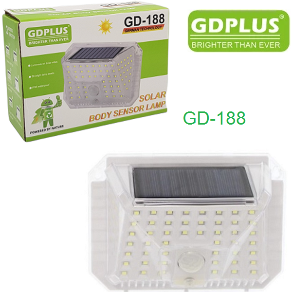 GD-188_1_w52f-dh Ηλιακό φωτιστικό τοίχου LED με αισθητήρα κίνησης GD-188 GDPLUS GDplus - Image 1