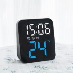 Επαναφορτιζόμενο ξυπνητήρι μαύρο με λευκά-μπλε ψηφία GH8015 OEM