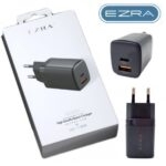 Διπλός φορτιστής με θύρα USB και θύρα Type-C 20W μαύρος HC60 EZRA EZRA