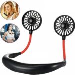 Επαναφορτιζόμενος διπλός ανεμιστήρας λαιμού μαύρος EZRA