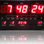 Μεγάλο ρολόι τοίχου LED με ένδειξη ημερομηνίας και θερμοκρασίας OEM