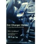 Βάση στήριξης κινητού για το αυτοκίνητο με 2 θύρες USB και υποδοχή αναπτήρα OEM